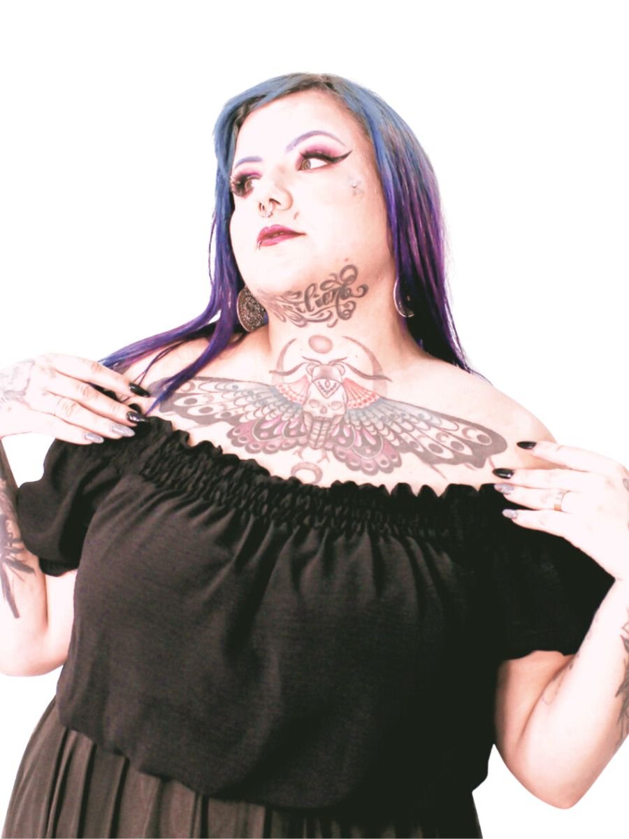 Blusa Cropped Ciganinha Steampunk Lolita