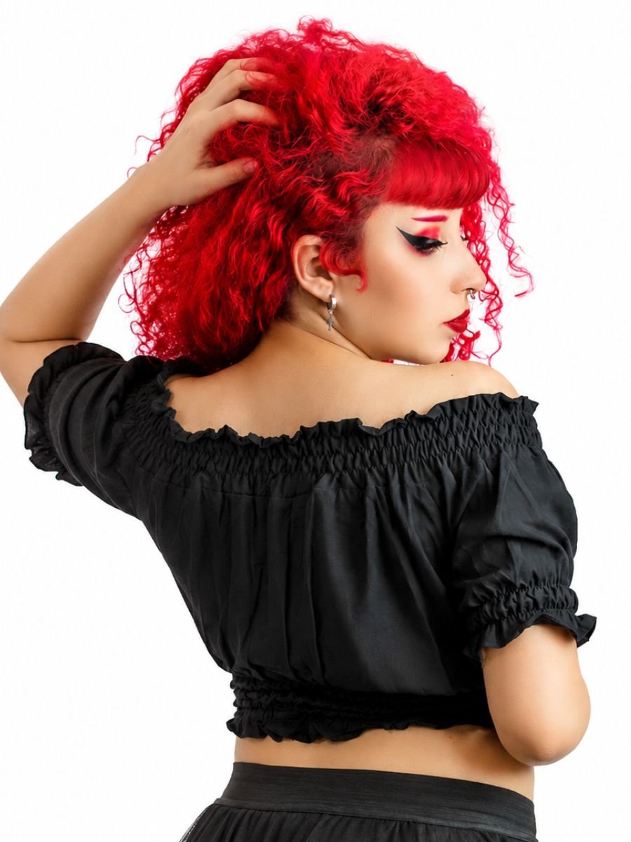 Blusa Cropped Ciganinha Steampunk Lolita