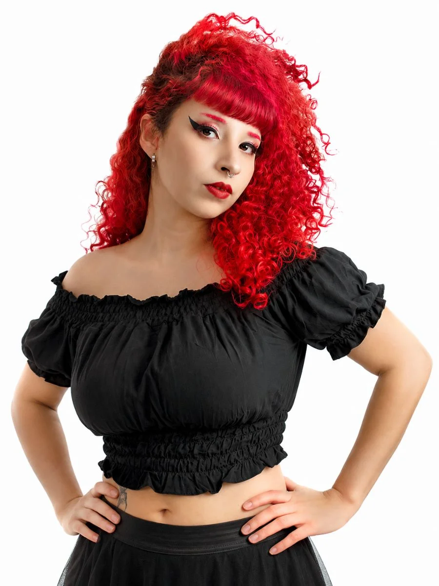Blusa Cropped Ciganinha Steampunk Lolita