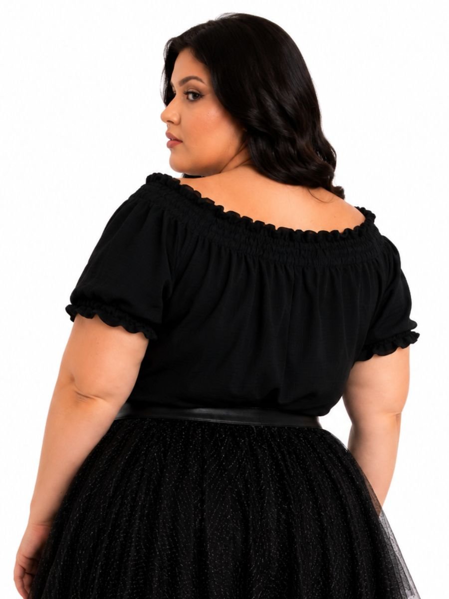 Blusa Cropped Ciganinha Steampunk Lolita
