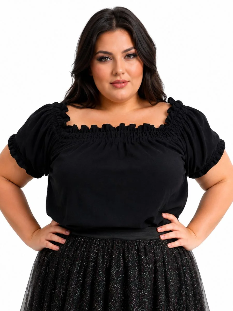 Blusa Cropped Ciganinha Steampunk Lolita