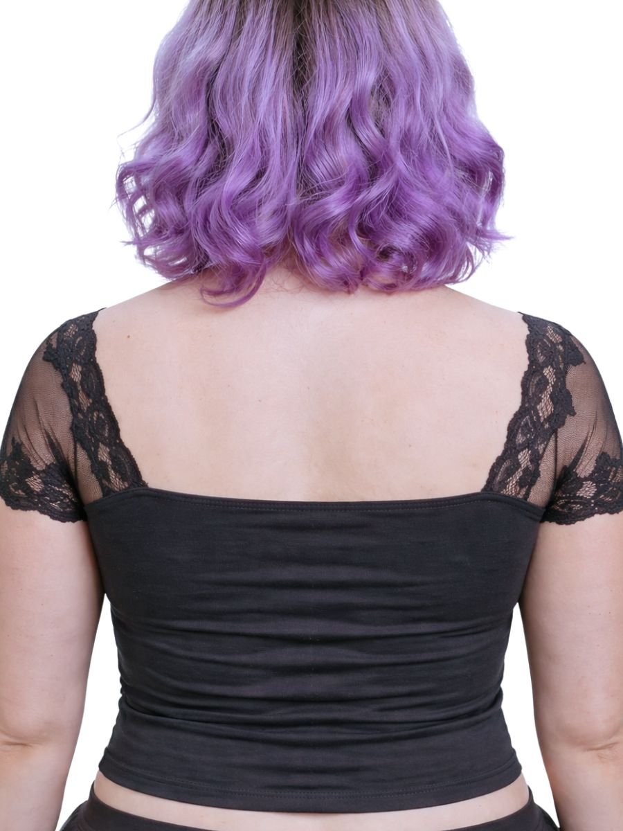 Blusa Cropped Dark Roses