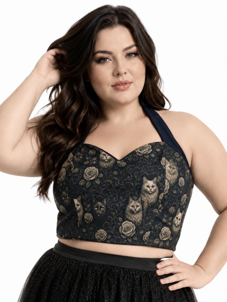 Blusa Cropped Gato Vintage Meovv