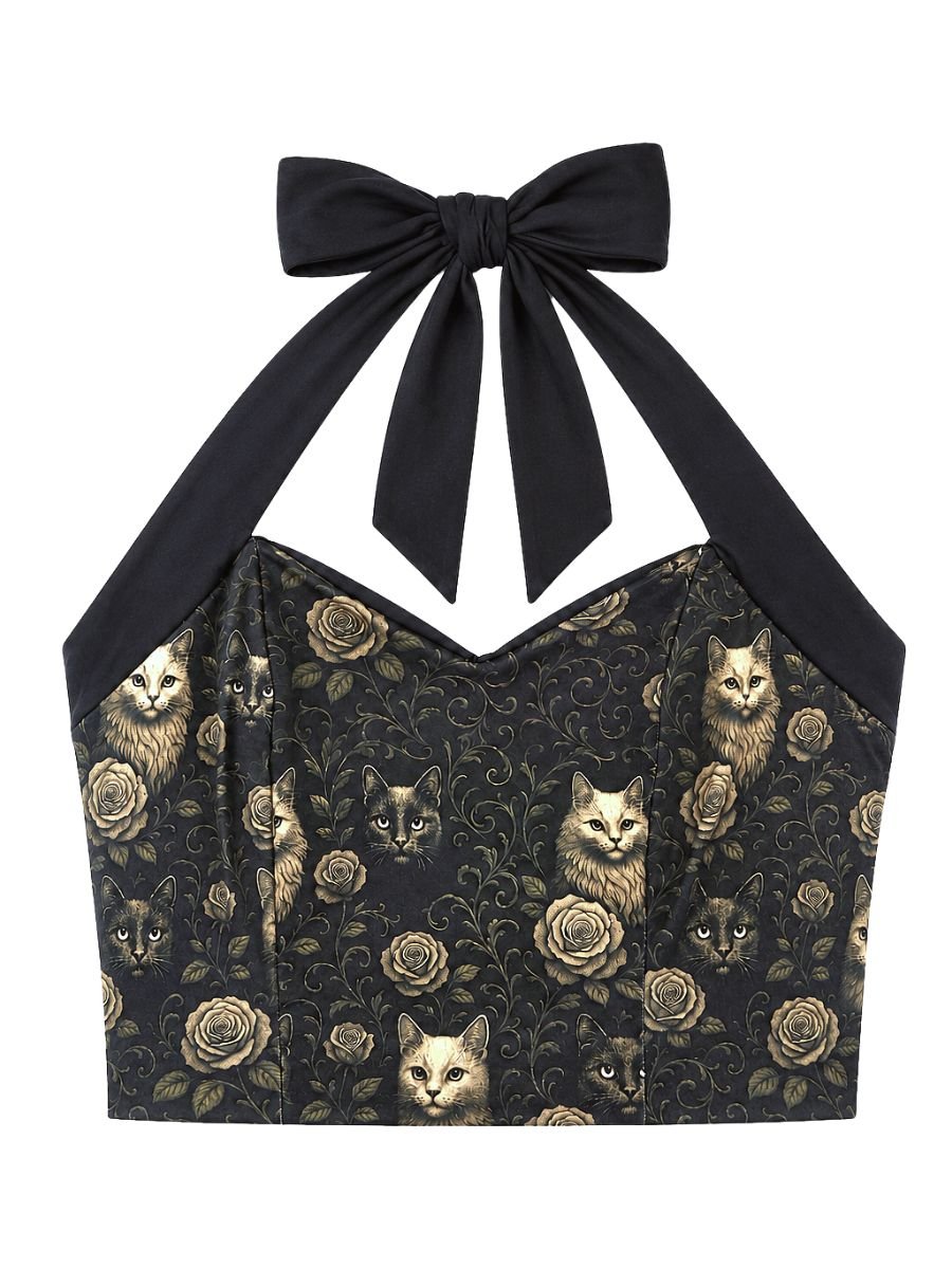 Blusa Cropped Gato Vintage Meovv