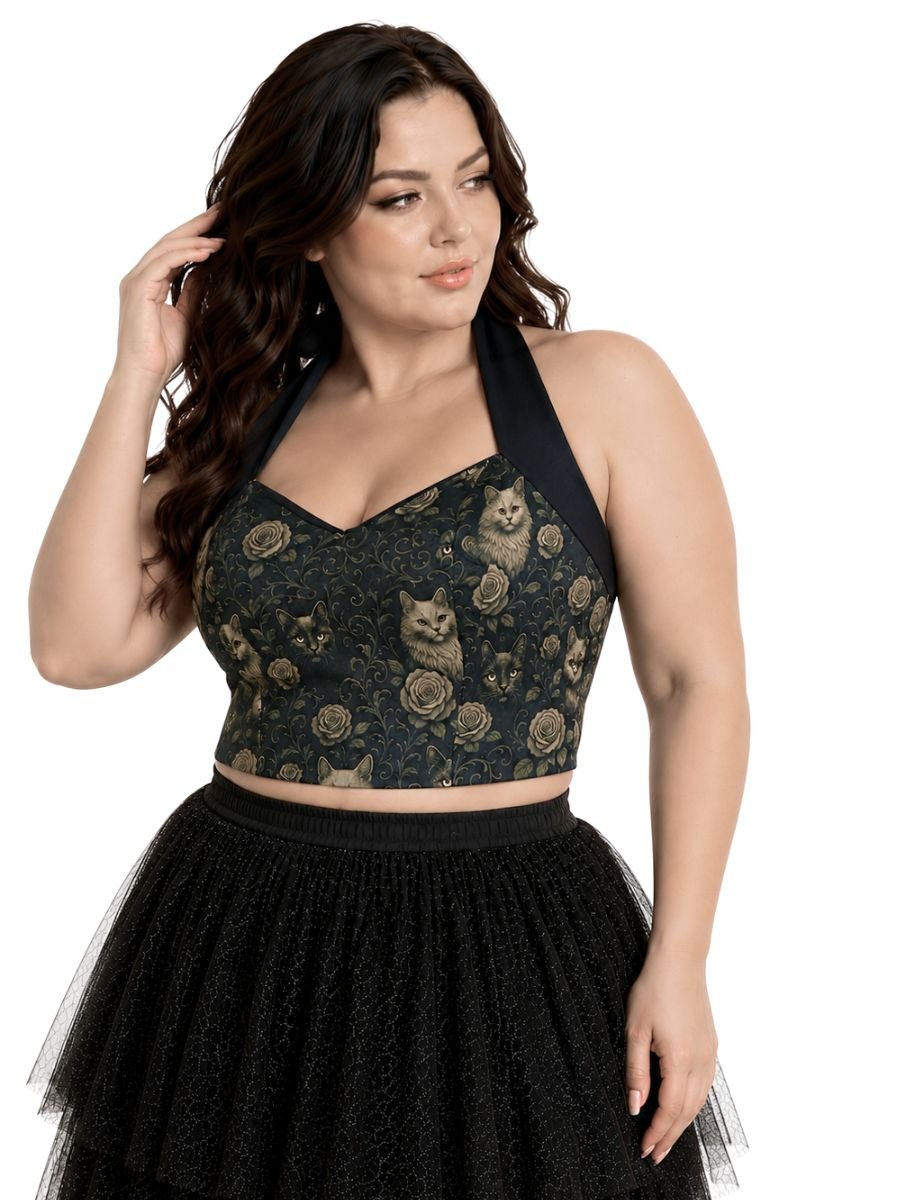 Blusa Cropped Gato Vintage Meovv