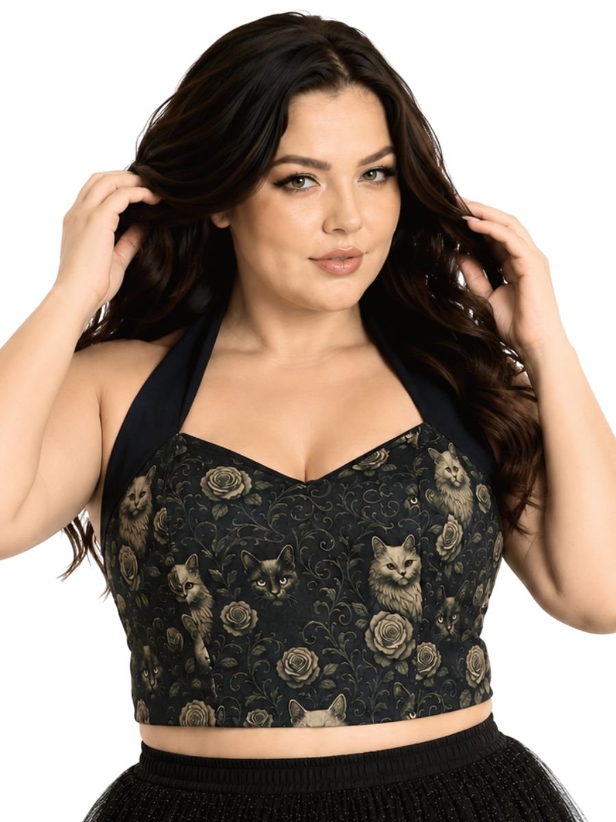 Blusa Cropped Gato Vintage Meovv