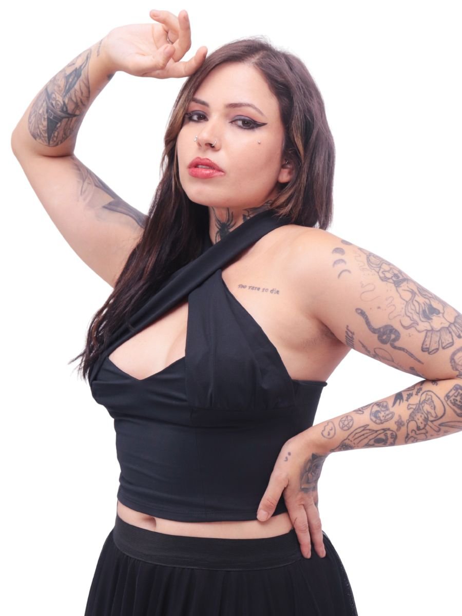 Blusa Cropped Pin Up Dark Mellody