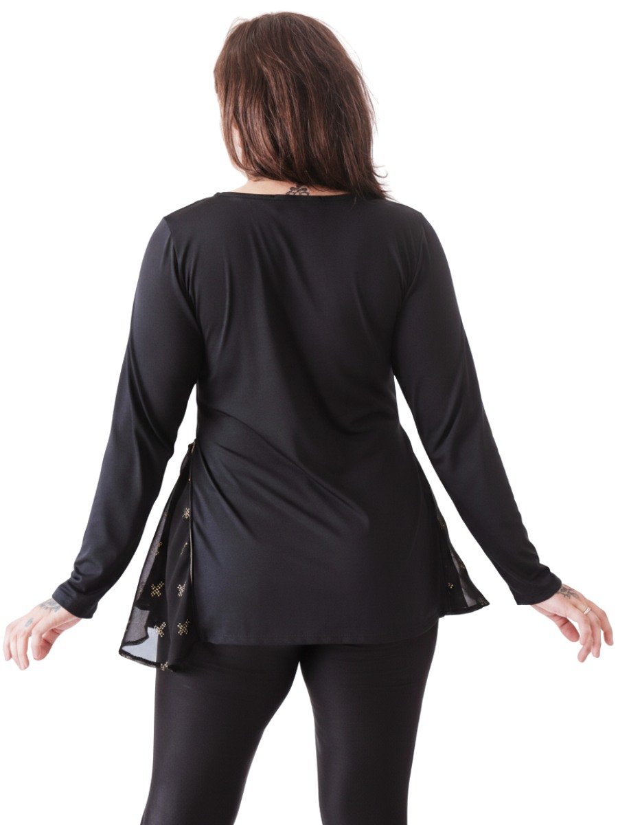 Blusa Puppet Dark Cross Strass