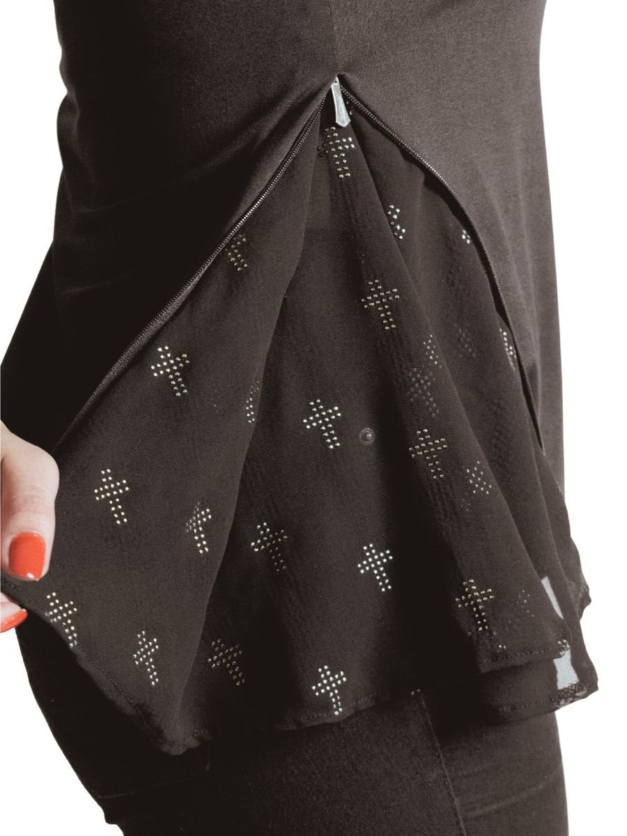 Blusa Puppet Dark Cross Strass