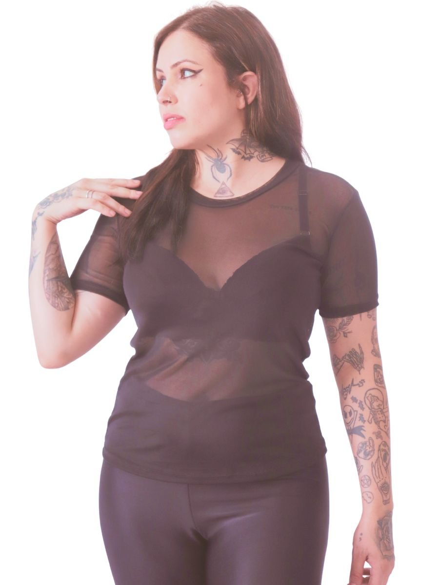 Blusa Tule Transparente Lisa Moon