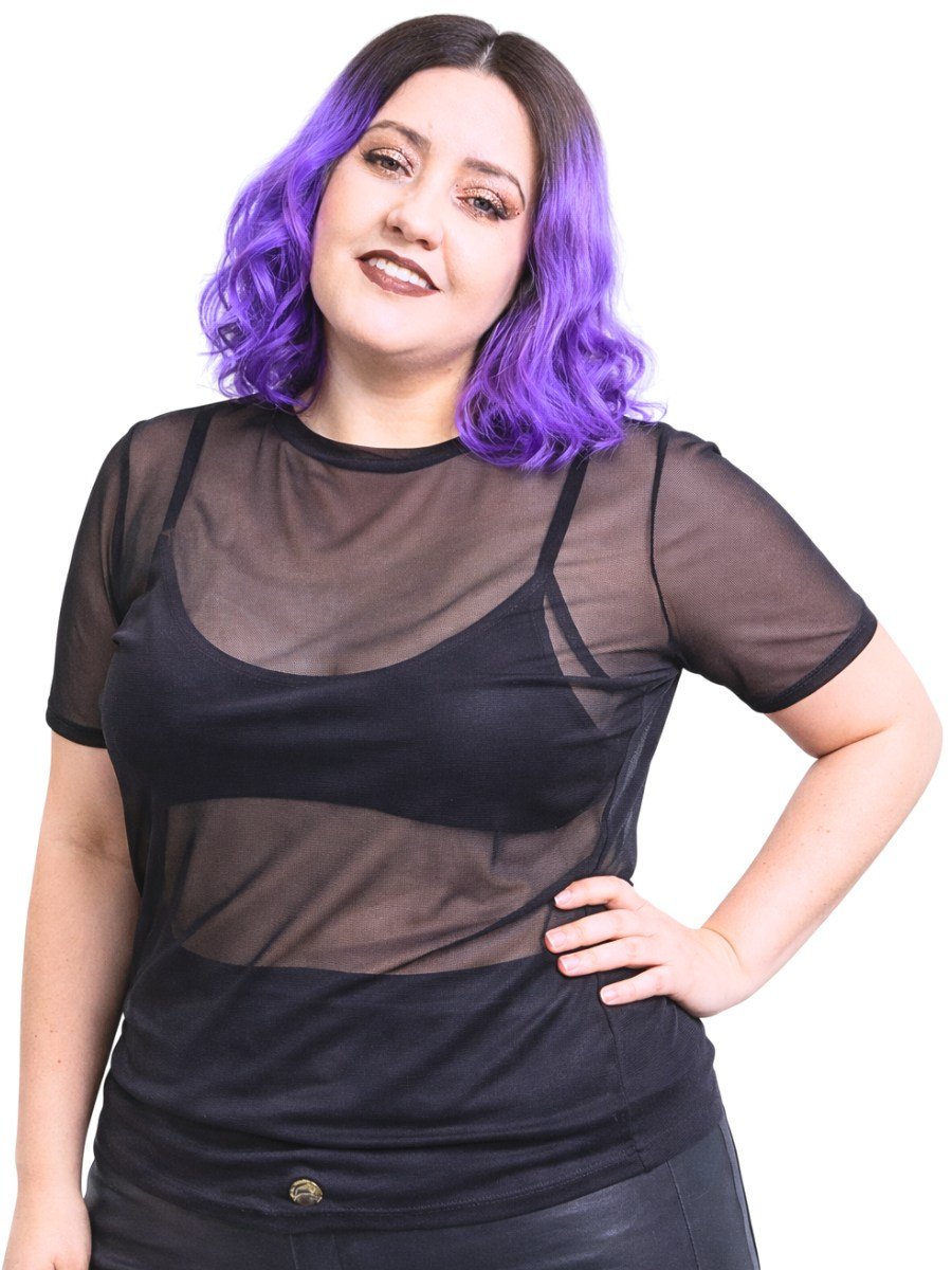 Blusa Tule Transparente Lisa Moon