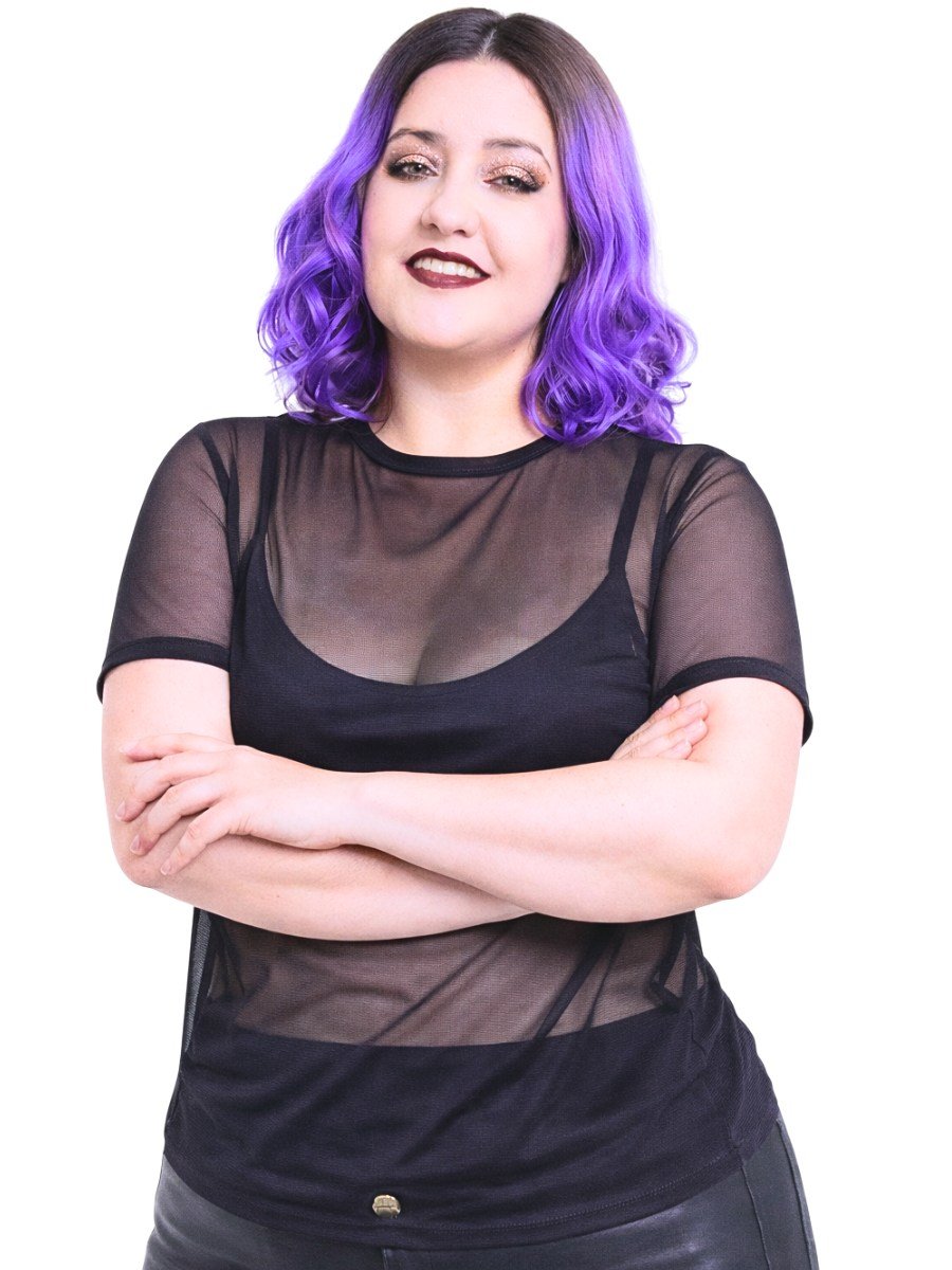 Blusa Tule Transparente Lisa Moon