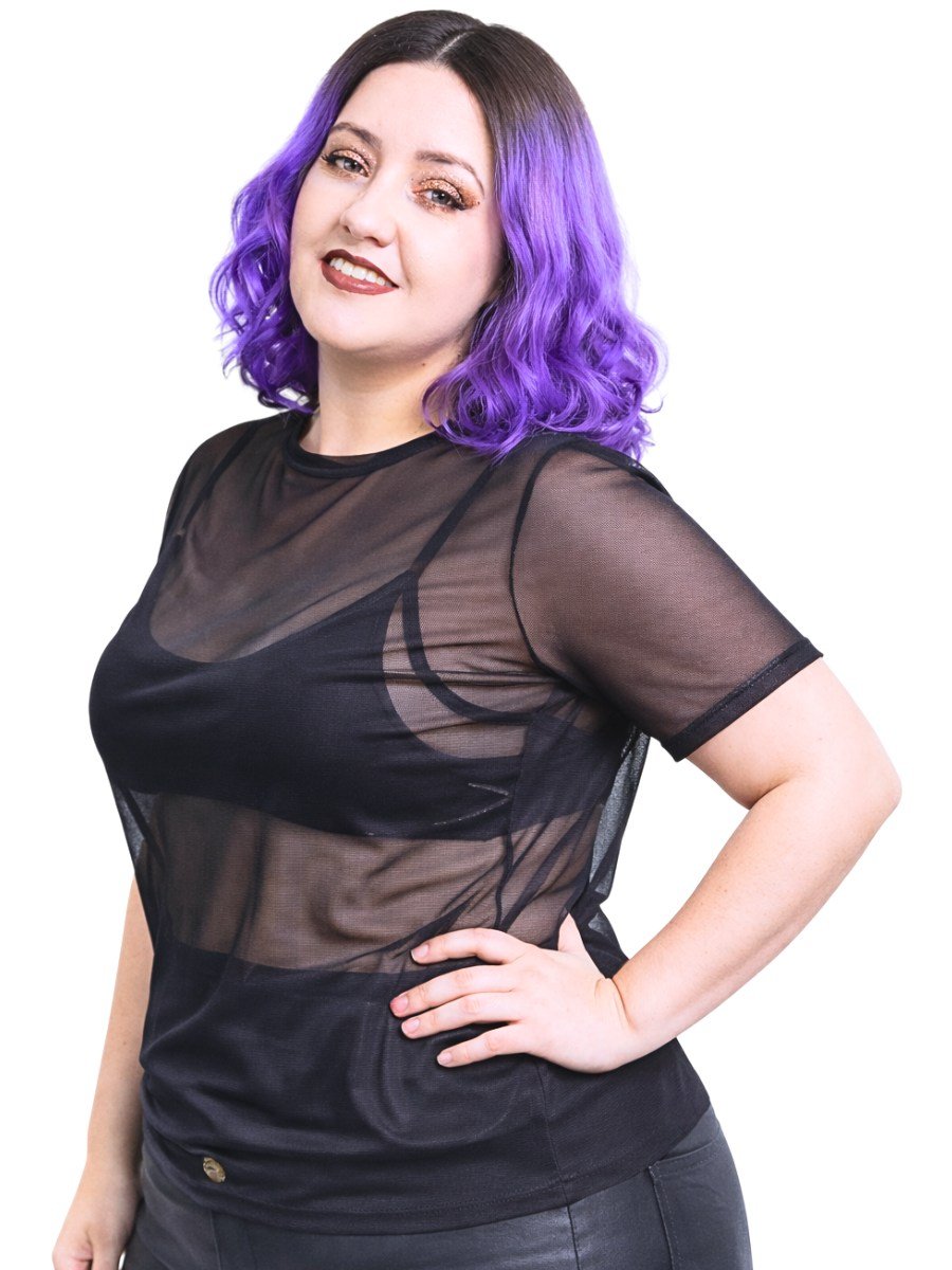 Blusa Tule Transparente Lisa Moon