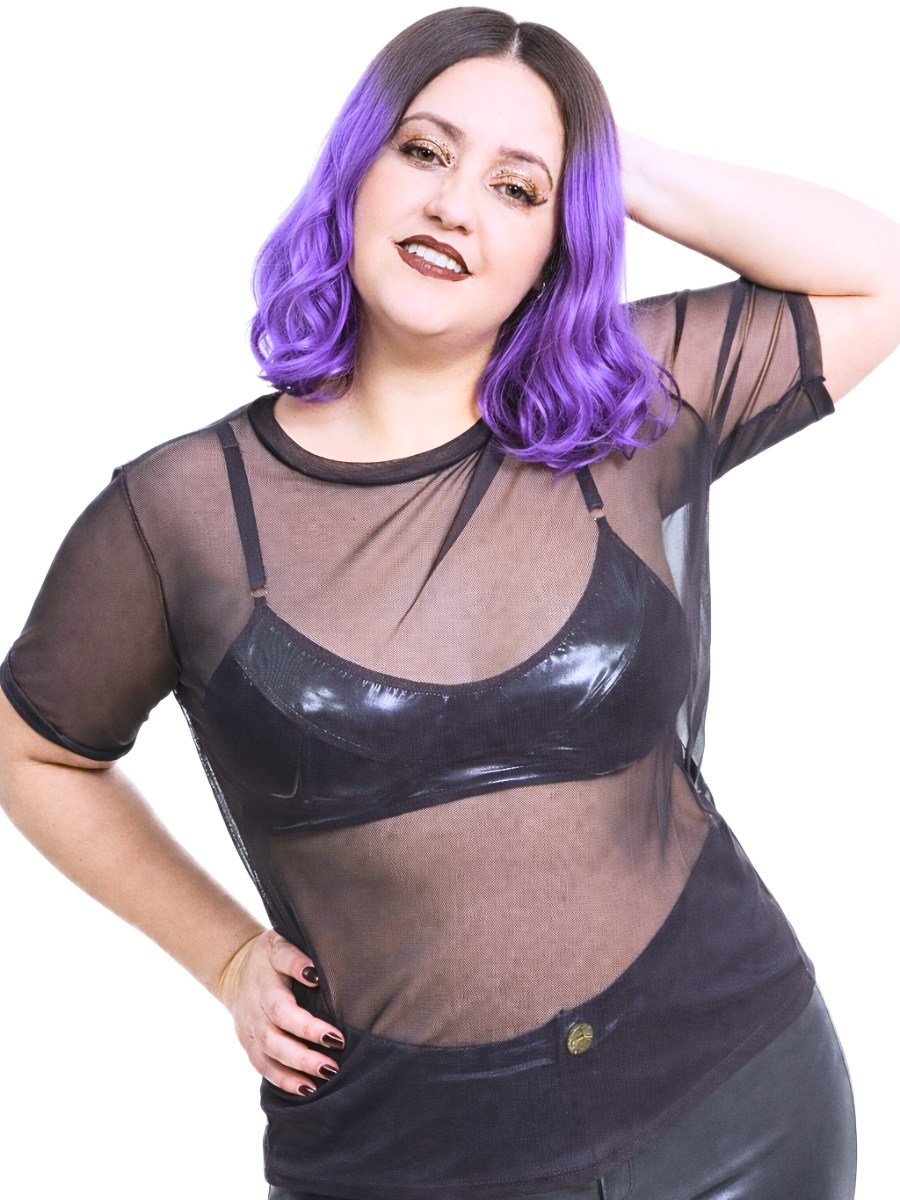 Blusa Tule Transparente Lisa Moon