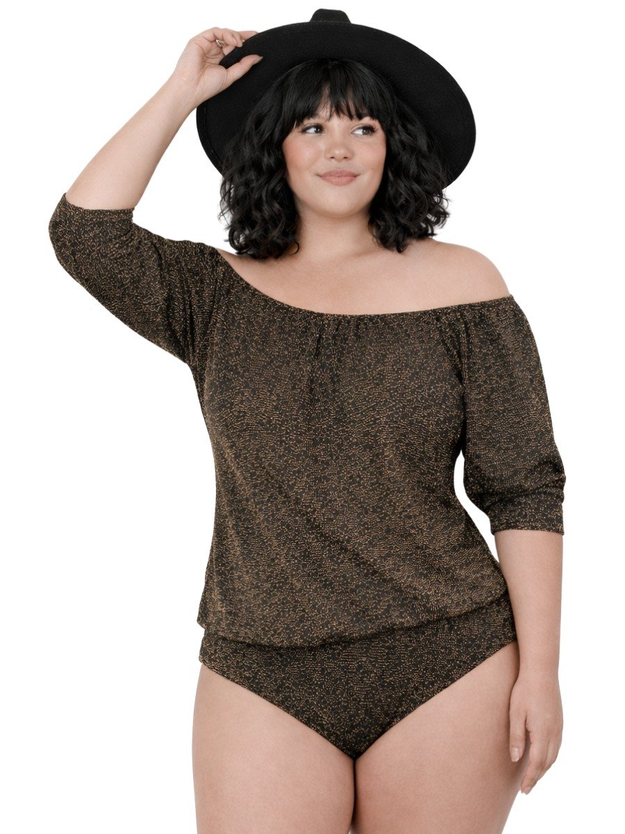 Body Steampunk Lurex Ouro Velho Gold