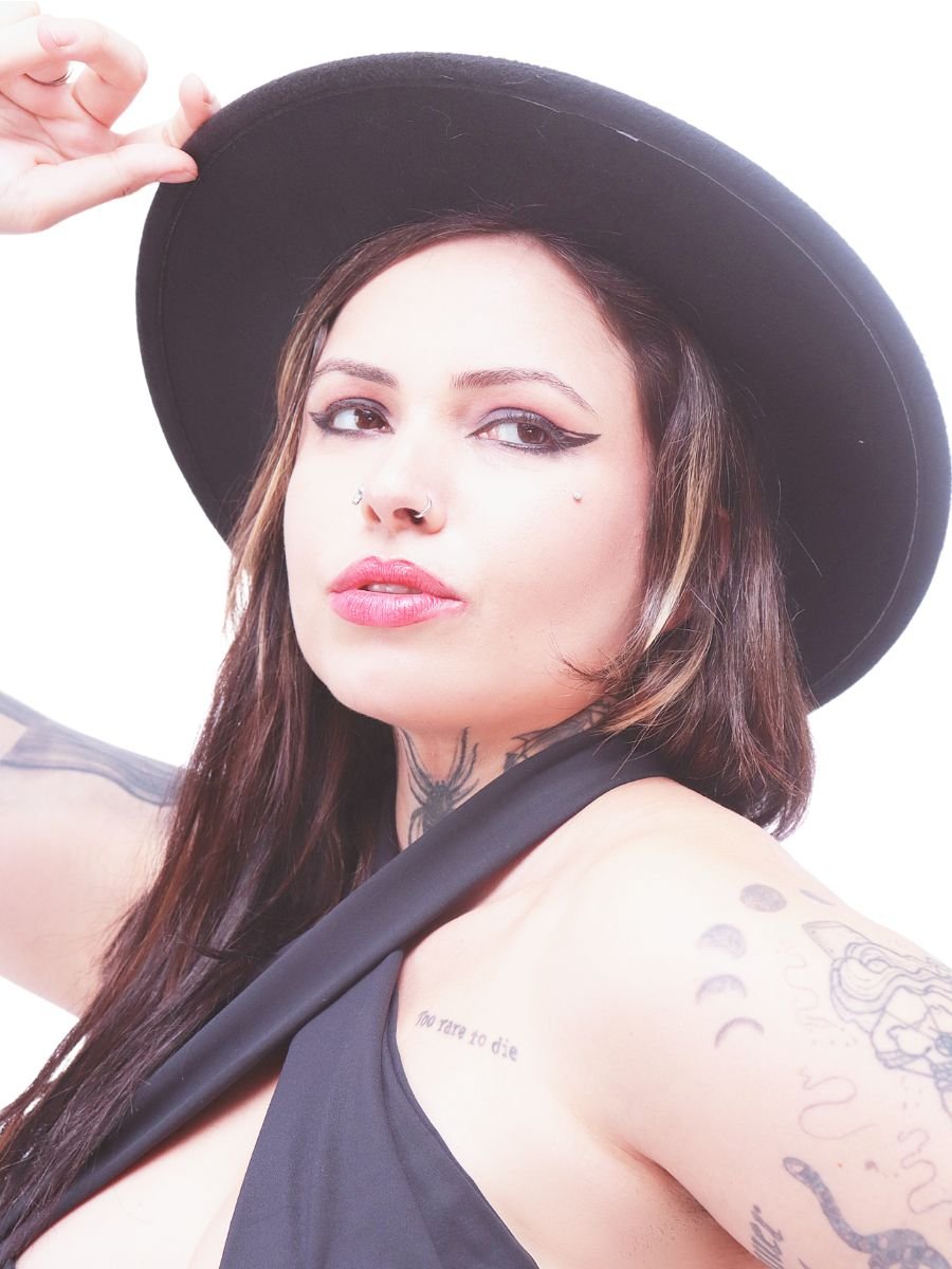 Chapéu Pork Pie Preto Aba Curta