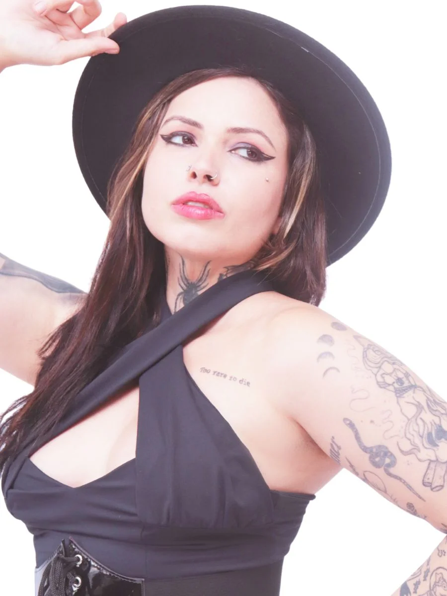 Chapéu Pork Pie Preto Aba Curta