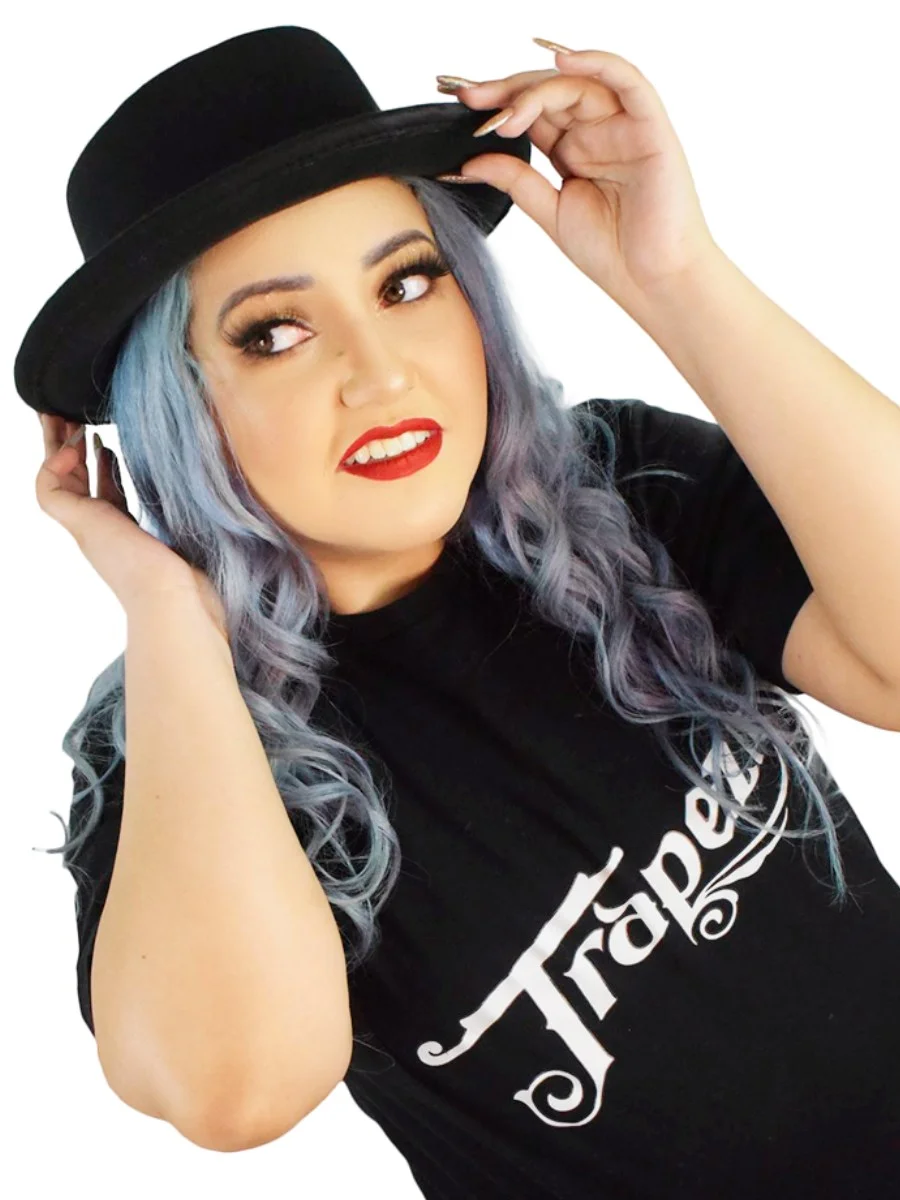 Chapéu Pork Pie Preto Aba Curta