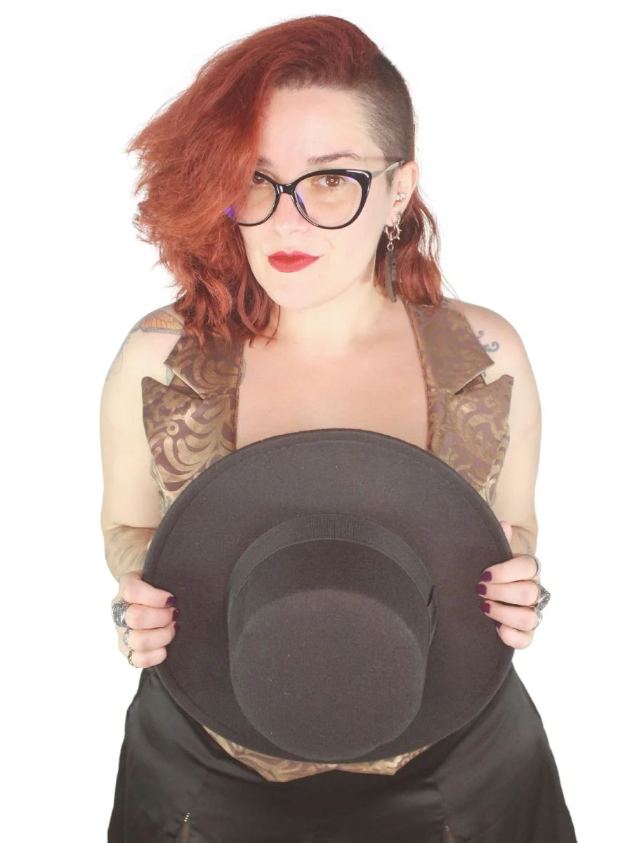 Chapéu Pork Pie Preto Aba Curta