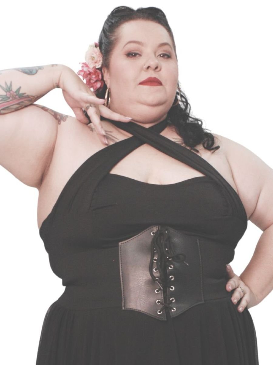 Cinto Corselet Courino Lace Up Ajustável Darling