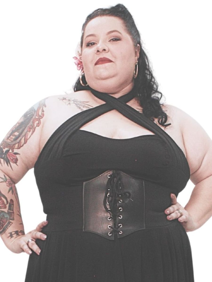 Cinto Corselet Courino Lace Up Ajustável Darling