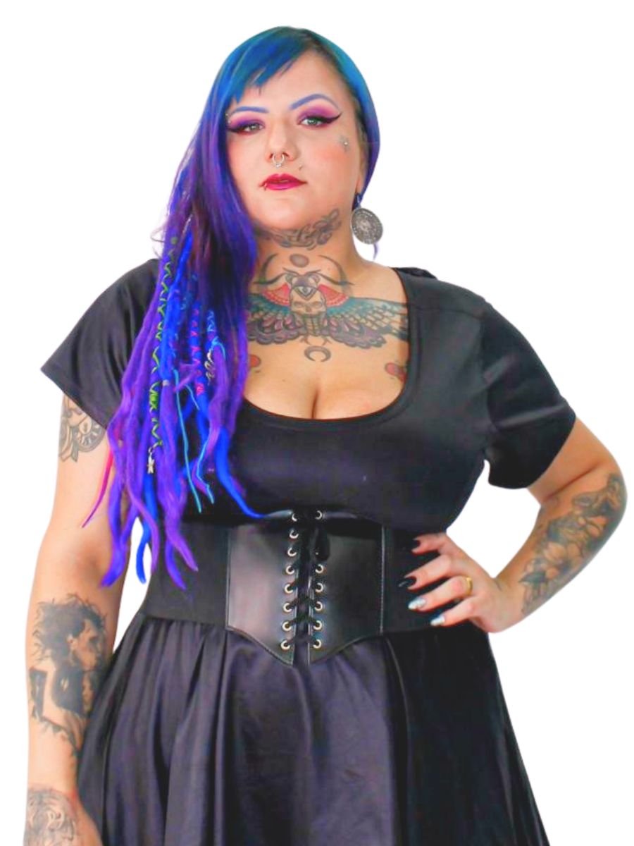 Cinto Corselet Courino Lace Up Ajustável Darling