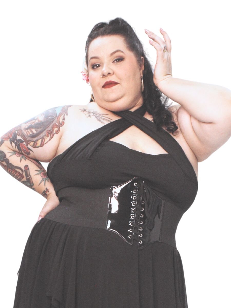 Cinto Corselet Lace Up Ajustável Vinil Morgan