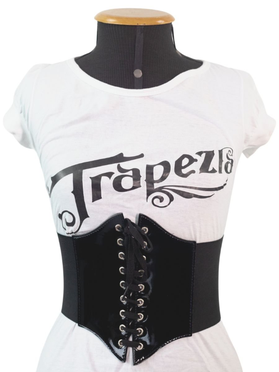 Cinto Corselet Lace Up Ajustável Vinil Morgan