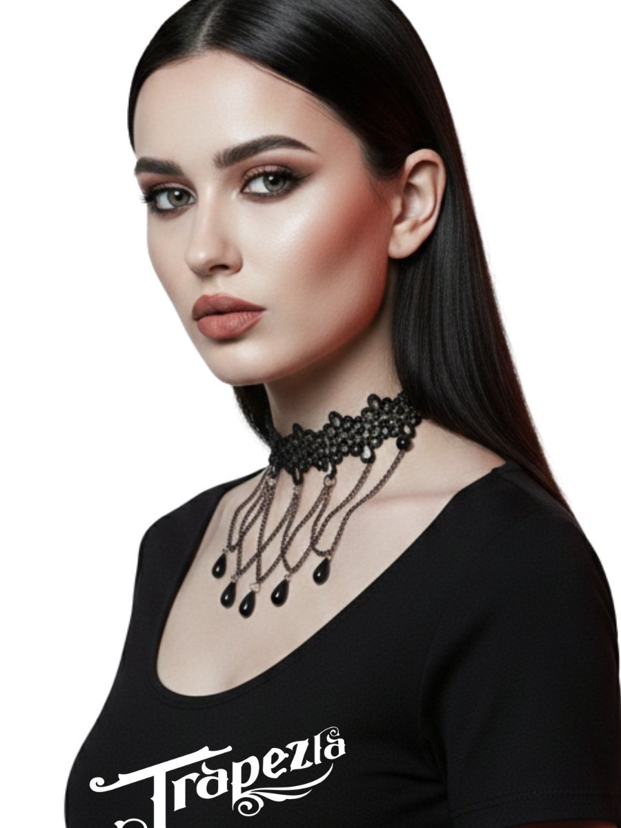 Gargantilha Choker Renda Dark Fleur