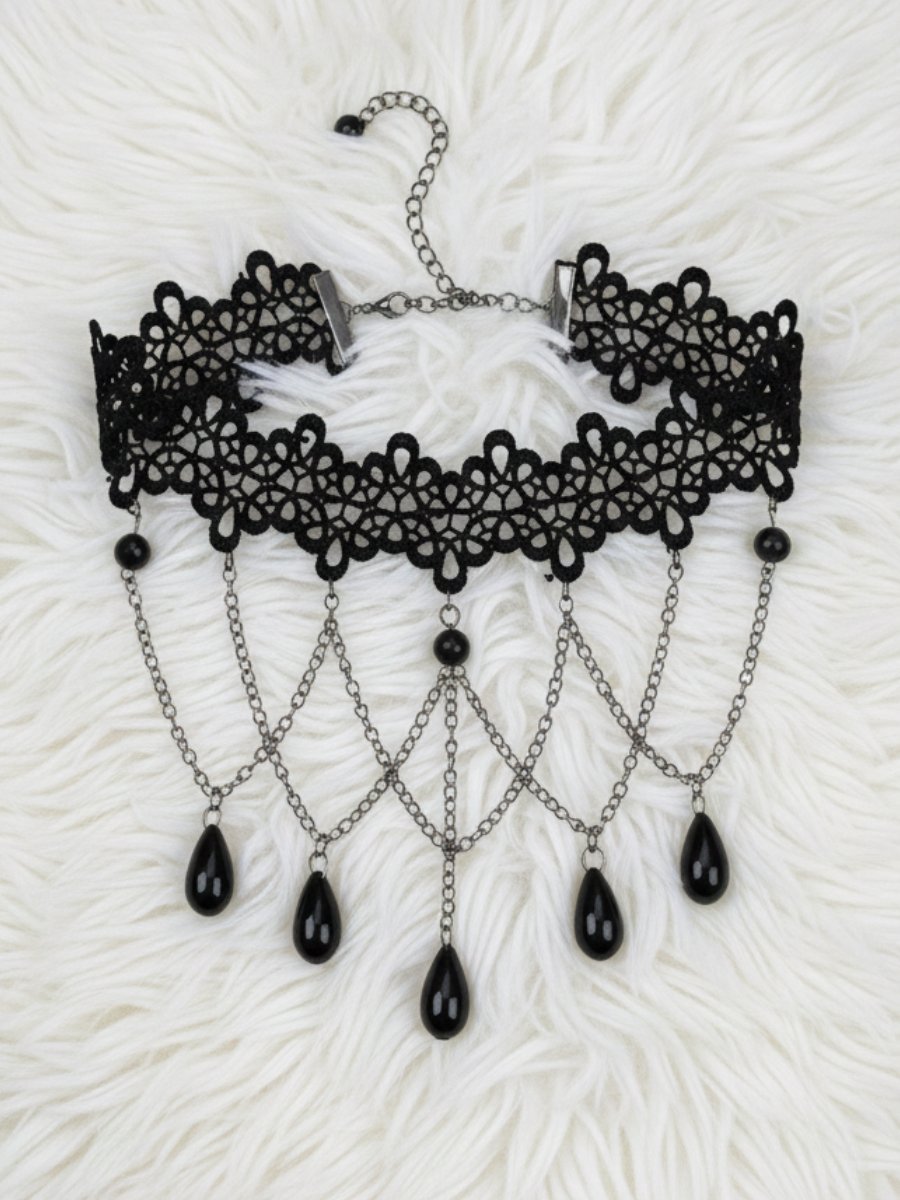 Gargantilha Choker Renda Dark Fleur