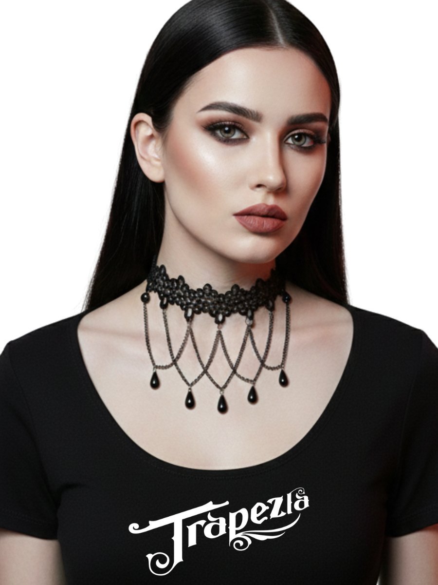 Gargantilha Choker Renda Dark Fleur