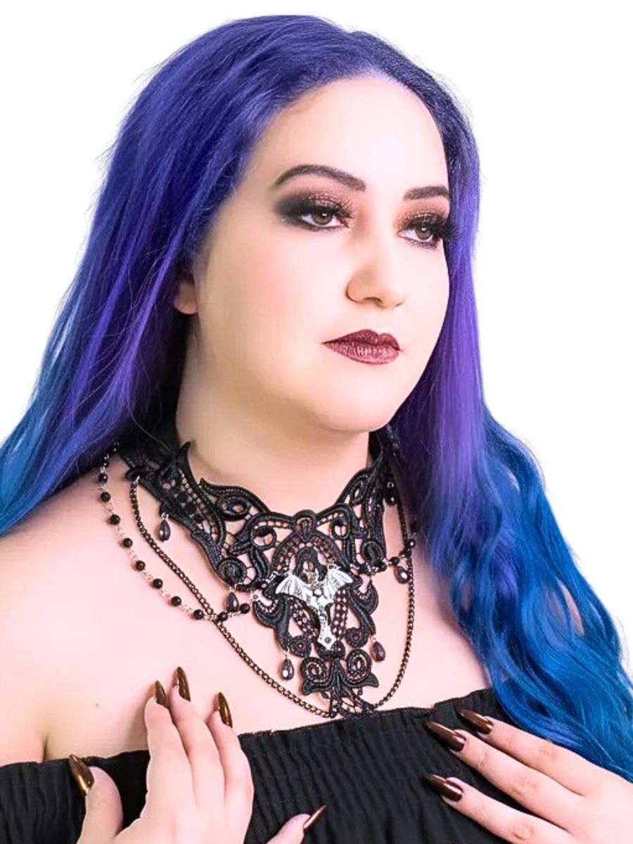 Gargantilha Choker Renda Dark Bat