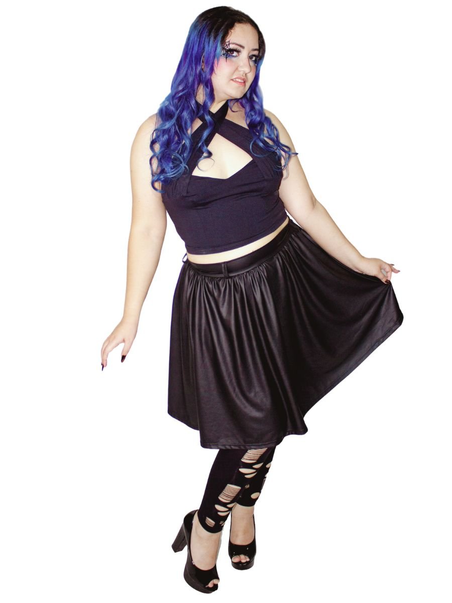 Saia Franzida com passante Cypress ( Malha Cirre )