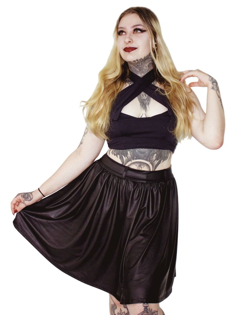 Saia Franzida com passante Cypress ( Malha Cirre )