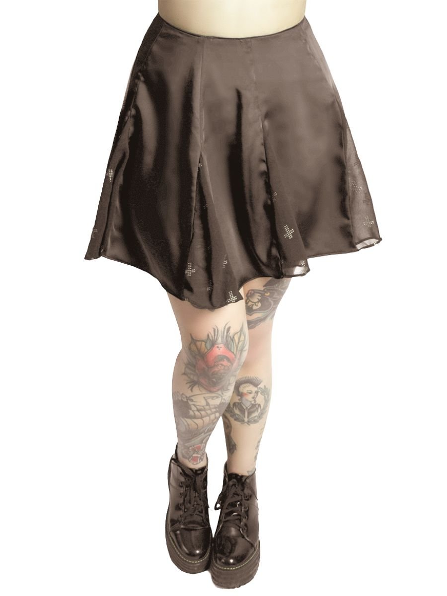 Saia Nesgas Gótica Dark Cross Strass