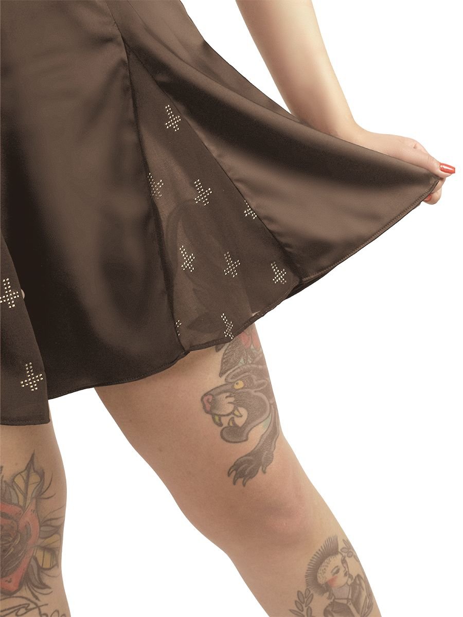 Saia Nesgas Gótica Dark Cross Strass