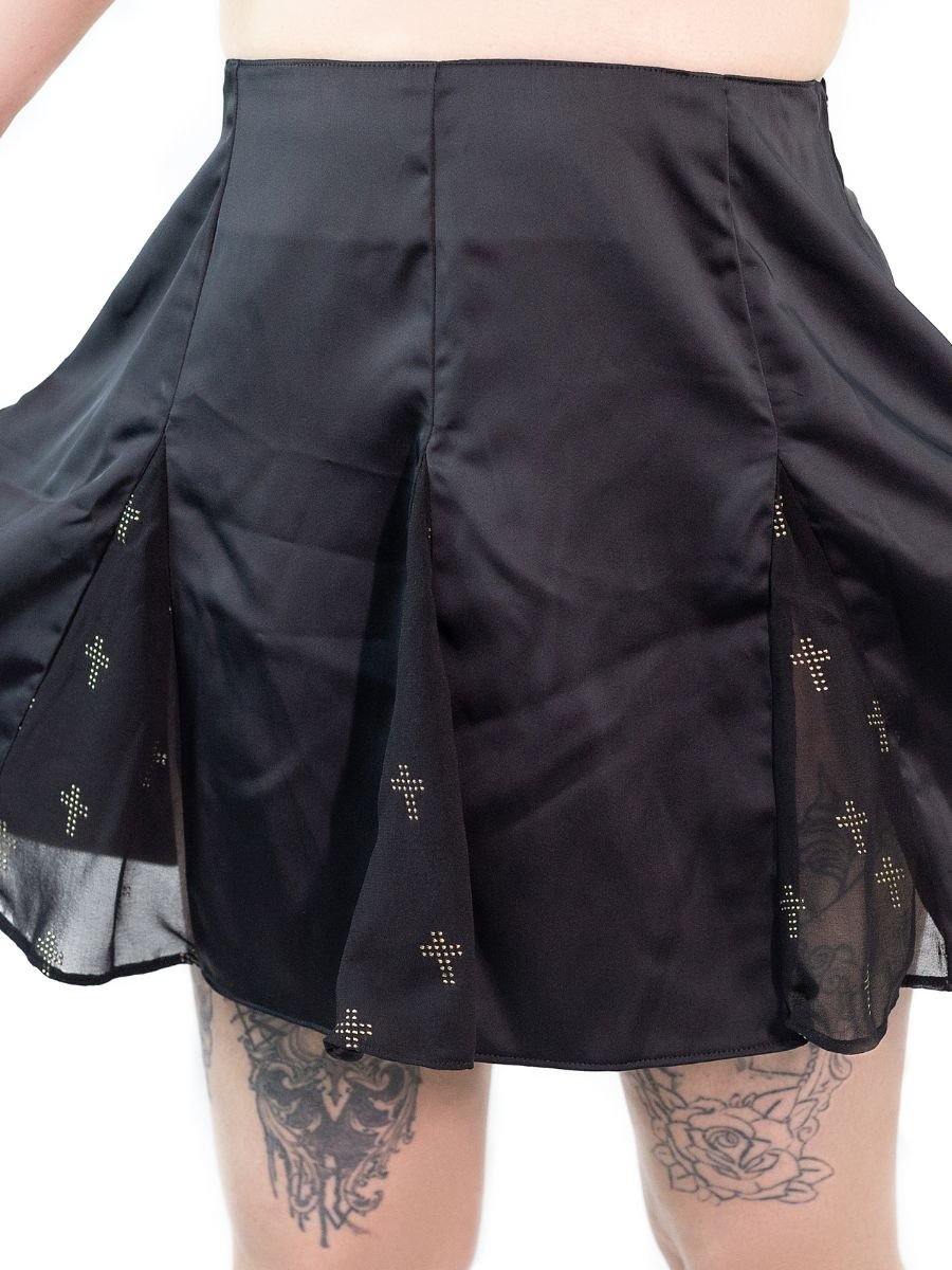 Saia Nesgas Gótica Dark Cross Strass