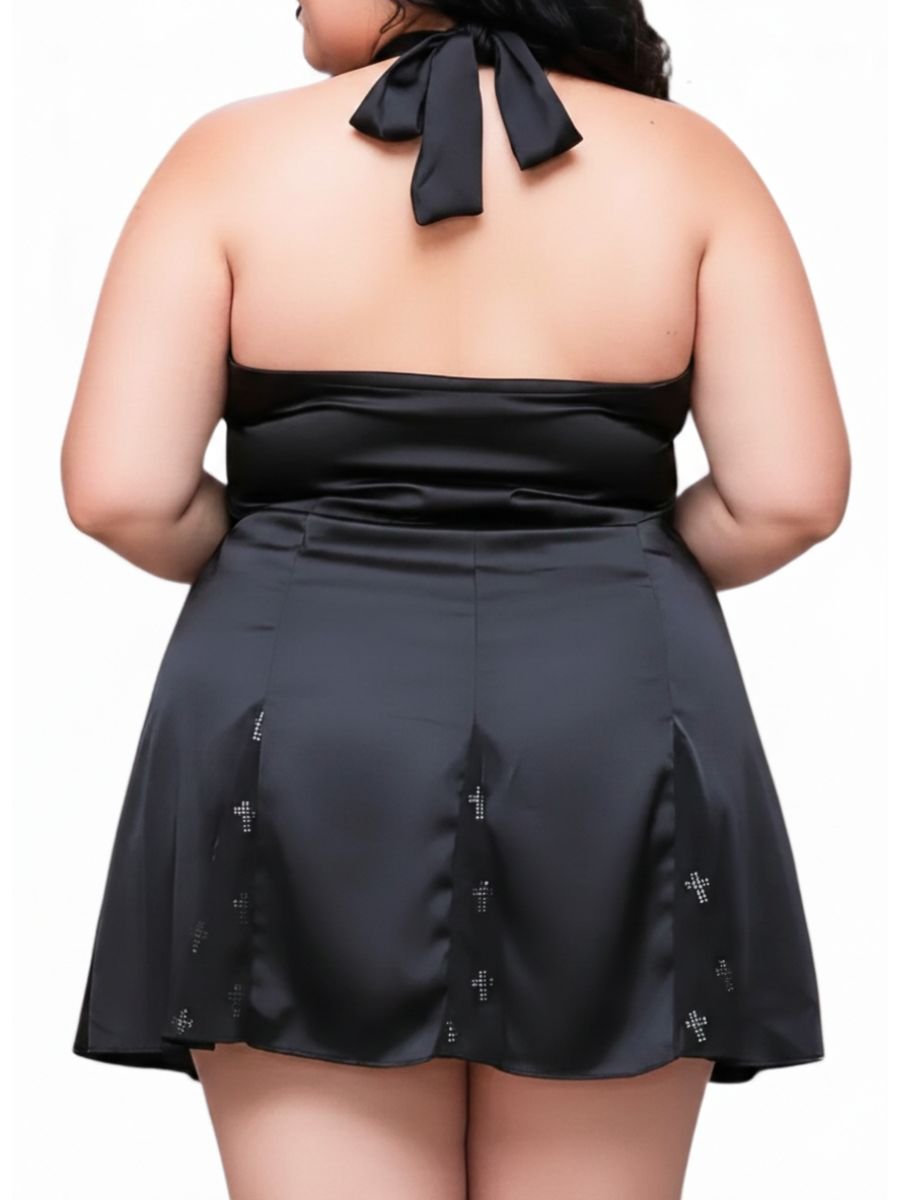 Saia Nesgas Gótica Dark Cross Strass