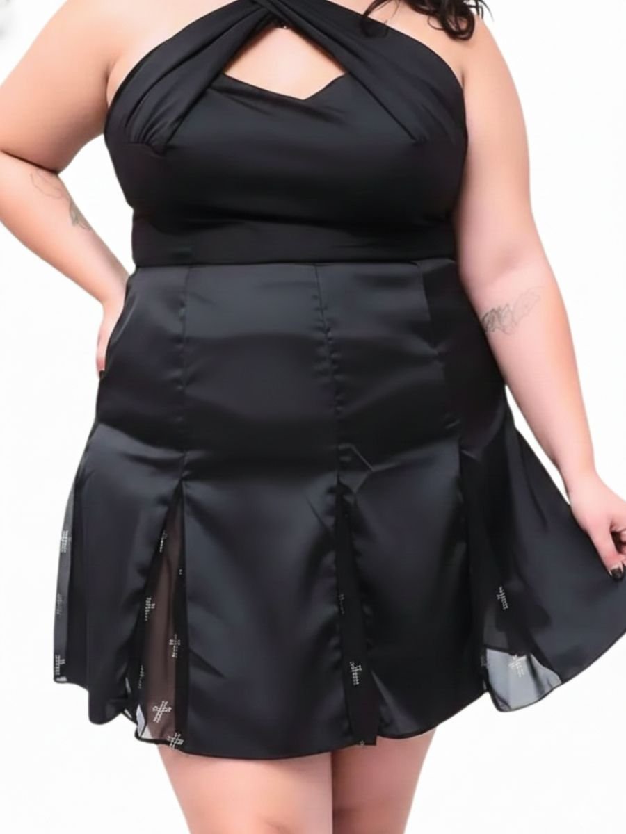 Saia Nesgas Gótica Dark Cross Strass