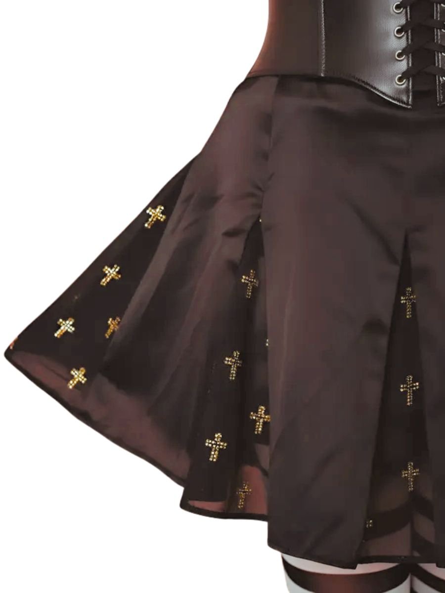 Saia Nesgas Gótica Dark Cross Strass