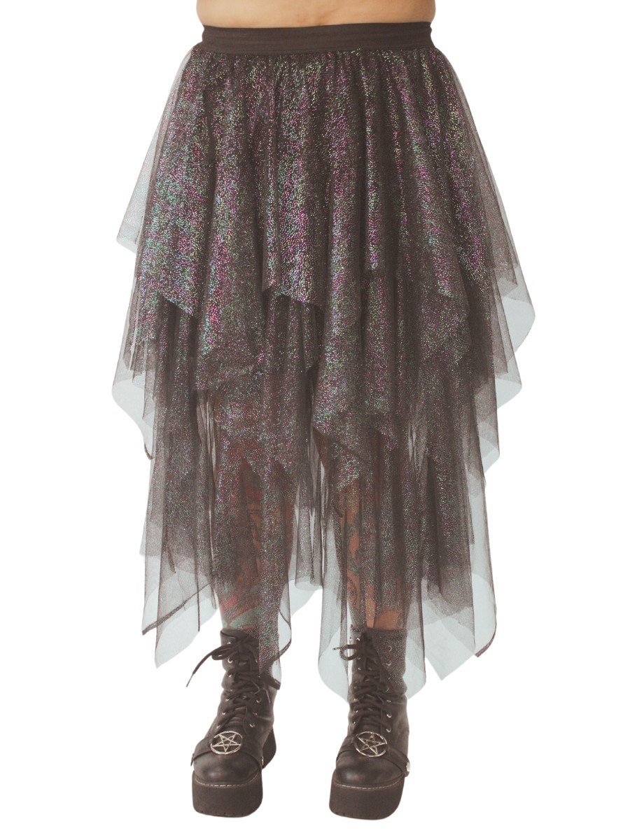 Saia Tule Em Camadas Glitter Sharon Den Adel