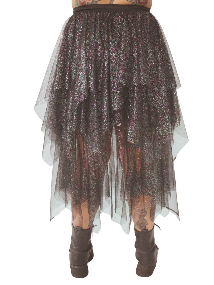 Saia Tule Em Camadas Glitter Sharon Den Adel