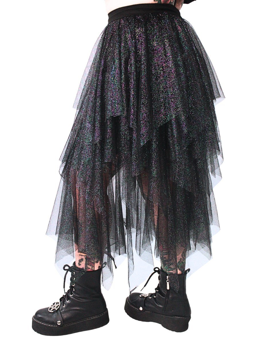 Saia Tule Em Camadas Glitter Sharon Den Adel