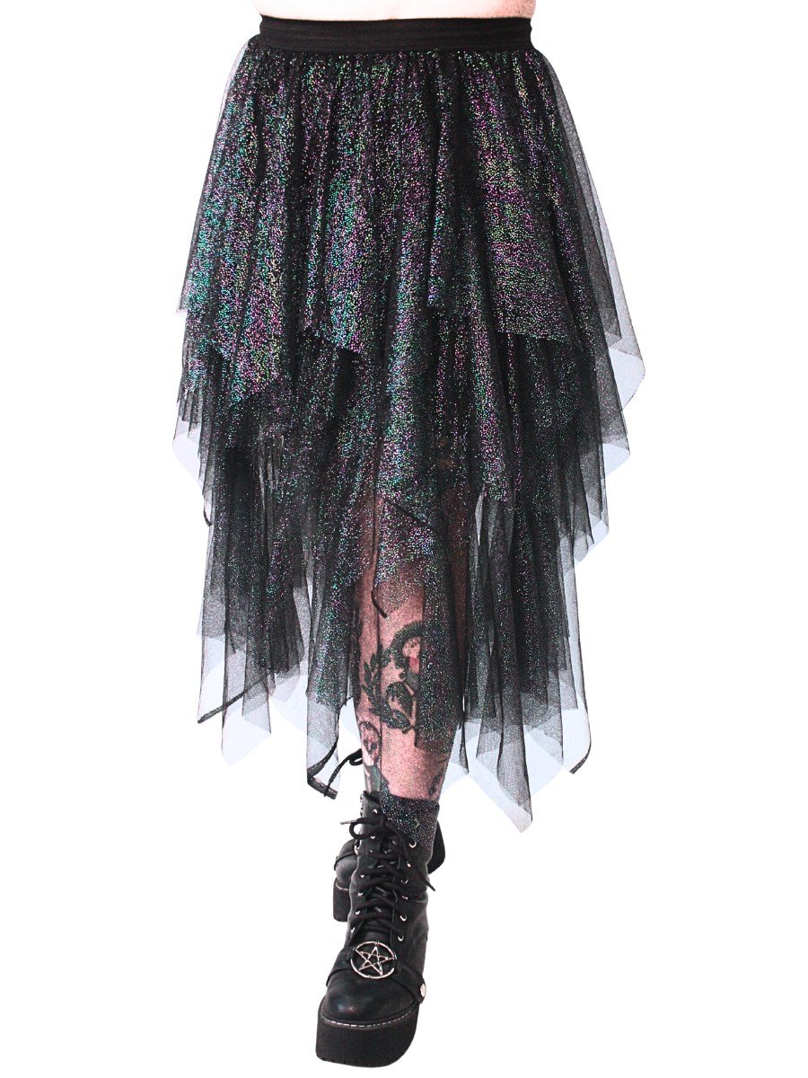 Saia Tule Em Camadas Glitter Sharon Den Adel