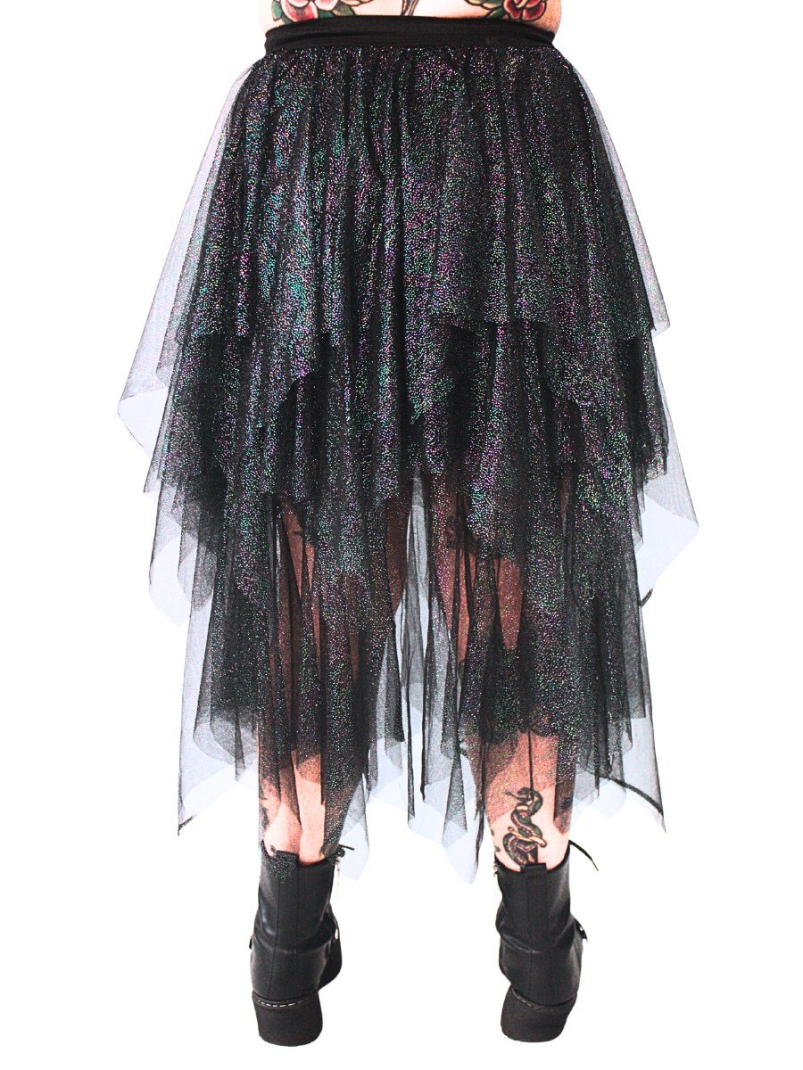 Saia Tule Em Camadas Glitter Sharon Den Adel