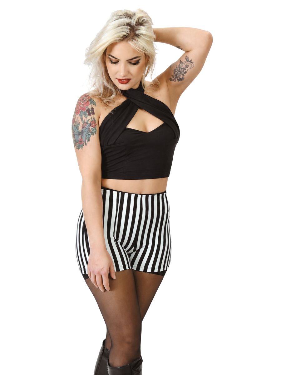 Shorts Hot Pants Listrado Beetlejuice