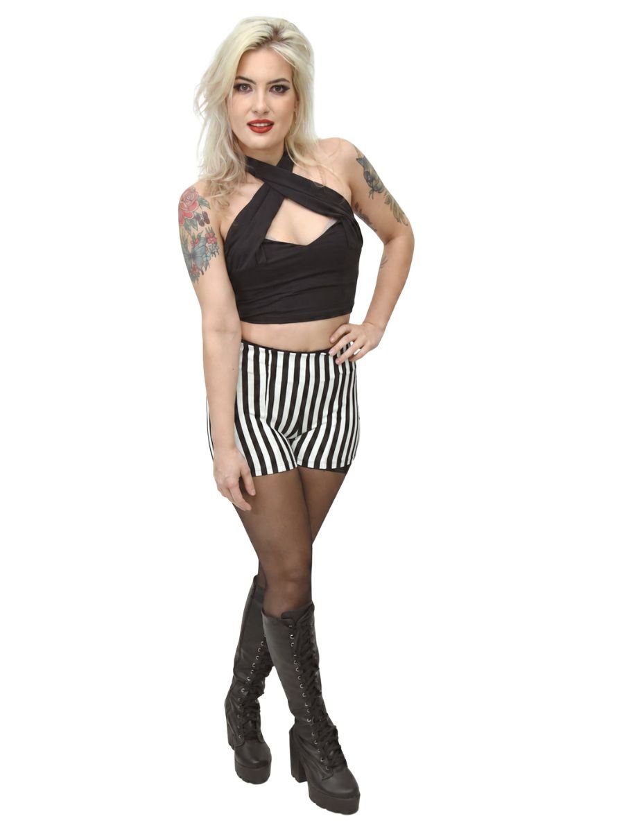 Shorts Hot Pants Listrado Beetlejuice