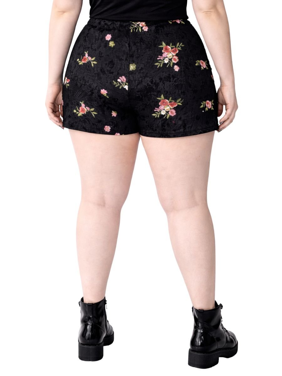 Shorts Hot Pants Veludo Bordado Jannet - Tamanho GG