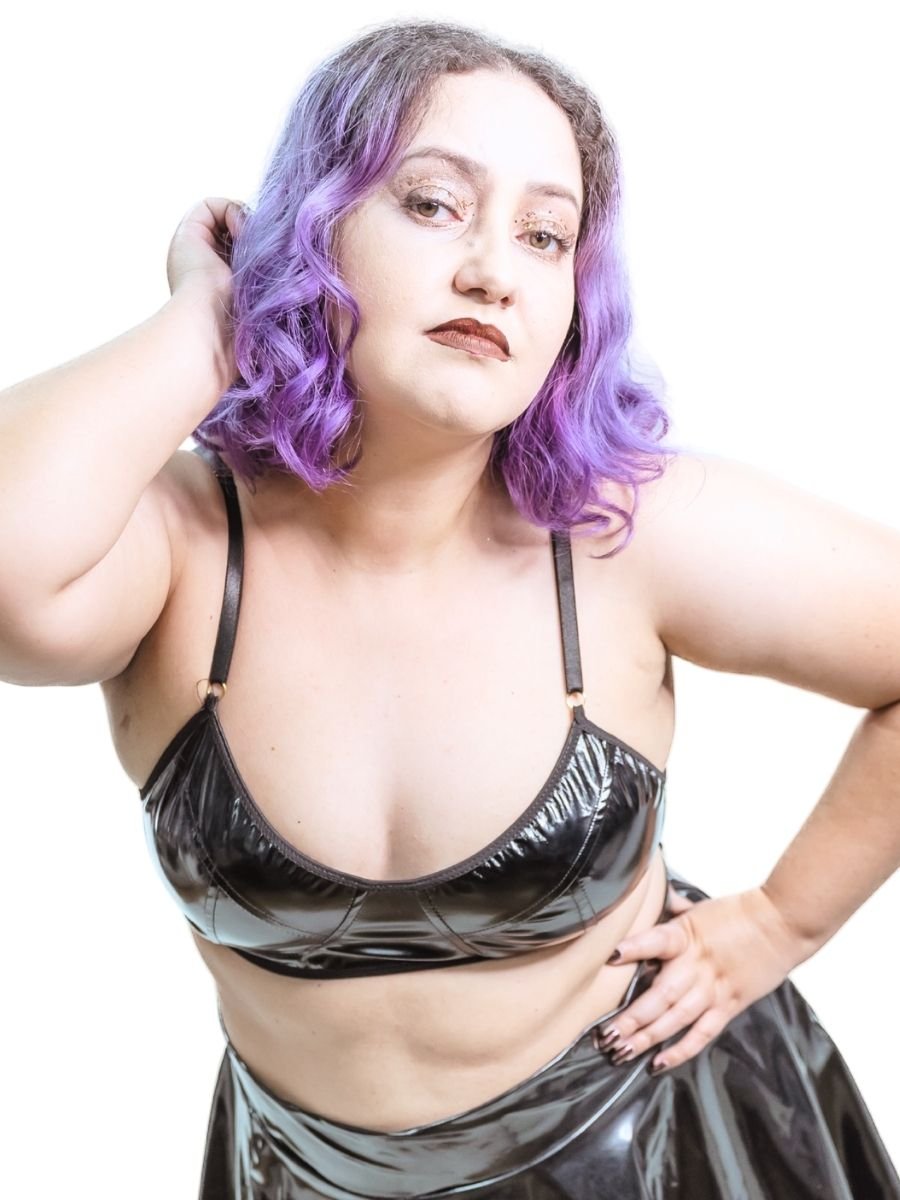 Sutiã Sem Bojo De Vinil Cat Woman