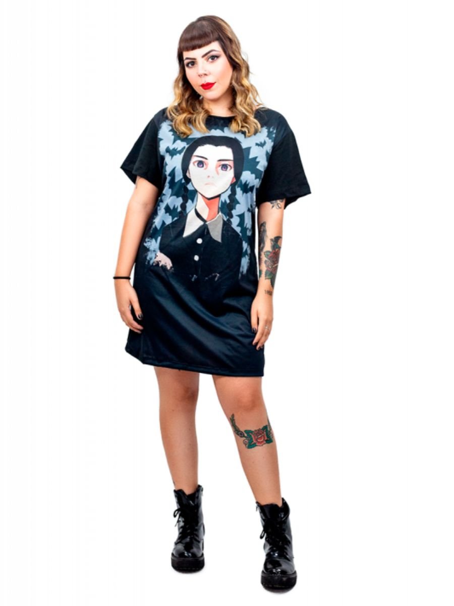 Vestido Camisetão - Wandinha Addams